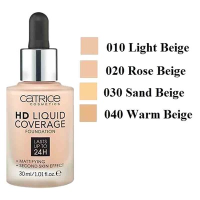 Тональная основа Catrice HD Liquid Coverage Foundation №020 Rose Beige 30 ml