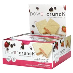 BNRG Power Crunch Protein Energy Bar, Wild Berry Creme, 12 Bars, 1.4 oz (40 g) Each