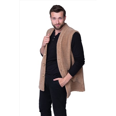 Мужской жилет из верблюжьей шерсти оптом (MEN VEST WOOL, цвет CAMEL)