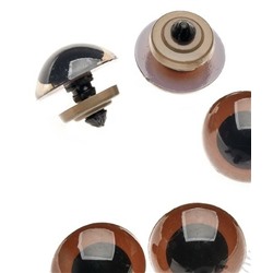 Глазки для игрушек 22 мм с заглушками (10 шт) Темно-коричневый 171840