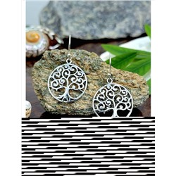 Серебряные серьги с дизайном в виде Дерева, 4.98 г; Silver earrings with Tree Design, 4.98 g