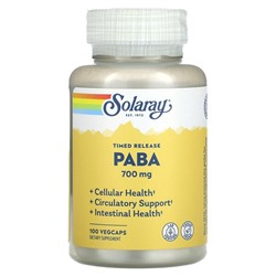 Solaray Timed Release PABA, 700 mg, 100 VegCaps