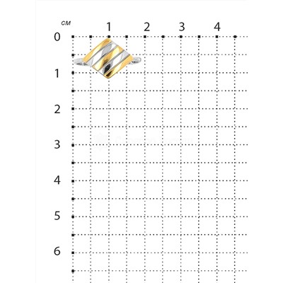 Кольцо из серебра с позолотой родированное