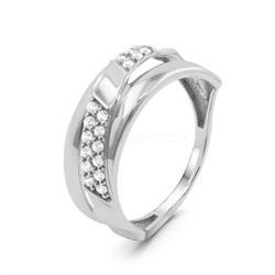 Кольцо из серебра с фианитами родированное К-3719-Р