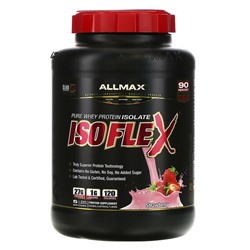 ALLMAX Isoflex, Pure Whey Protein Isolate (WPI Ion-Charged Particle Filtration), Strawberry, 5 lbs. (2.27 kg)