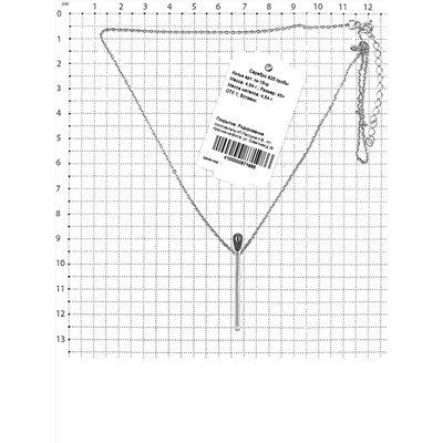 Колье из серебра родированное - Спичка