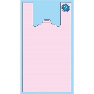 Полиэтиленовый пакет майка ПНД 8 мкм 24+13*42 см Однотонка розовая 100 шт