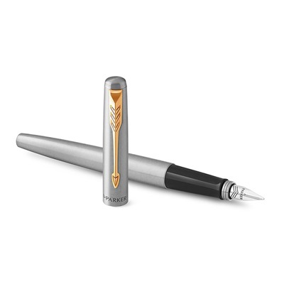 Ручка перьевая Parker Jotter Core F691 Stainless Steel GT M, корпус из нержавеющей стали