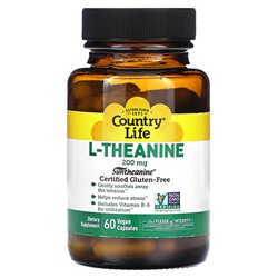 Country Life L-Theanine, 200 mg, 60 Vegan Capsules