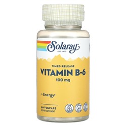 Solaray Vitamin B-6, Timed Release, 100 mg, 60 VegCaps