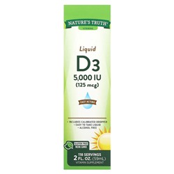 Nature's Truth Vitamins, Liquid D3, 125 mcg (5,000 IU), 2 fl oz (59 ml)