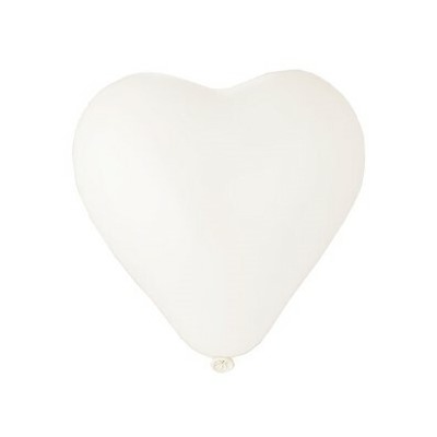 Шар воздушный латексный Сердце Пастель белое (50 шт) 28124