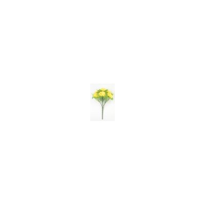 Искусственные цветы, Ветка в букете хризантема на листе 7гол.(1010237) микс