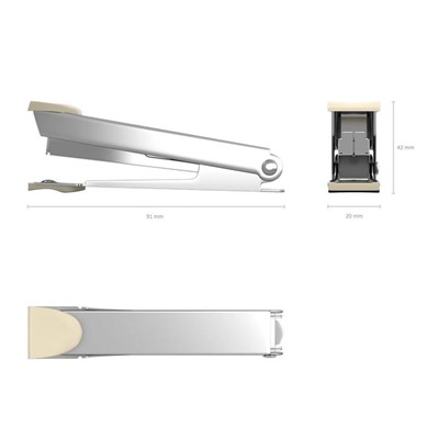 Степлер ErichKrause № 10, до 15 листов, встроенный антистеплер, серый