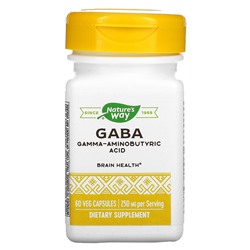 Nature's Way GABA, 250 mg, 60 Veg Capsules
