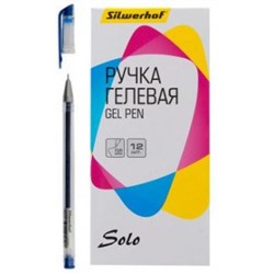 Ручка гелевая "Solo" 0.5мм синяя, игольчатый пишущий узел (1474301) SILWERHOF {Китай}