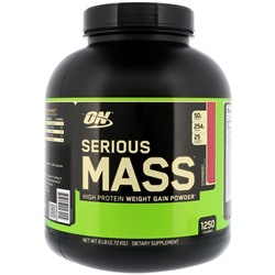 Optimum Nutrition Serious Mass, High Protein Weight Gain Powder, Strawberry, 6 lbs (2.72 kg)