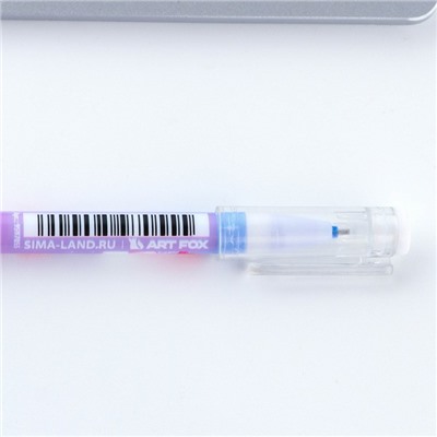 Ручка пластик пиши-стирай с колпачком «Единорог», синяя паста, гелевая 0,5 мм
