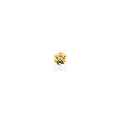 Искусственные цветы, Ветка в букете подсолнух 7 голов (1010237) желтый