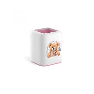 Подставка для пишущих принадлежностей 55845 Forte Teddy Bear белый с розовой пастельной вставкой Erich Krause {Россия}