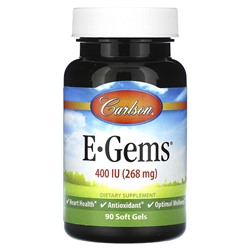 Carlson E-Gems, 268 mg (400 IU), 90 Soft Gels
