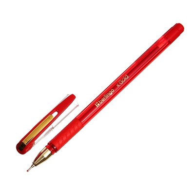 Ручка шариковая Berlingo xGold, стержень красный, узел-игла 0,7 мм