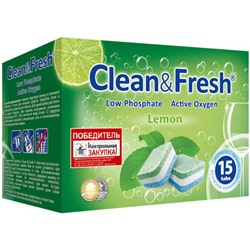 Таблетки для очистки посудомоечных машин Clean&Fresh, 15 шт
