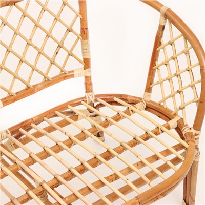Набор садовой мебели Bahama Jawit: 2 кресла, диван, стол, ротанг светлый, подушки бежевые