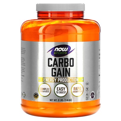 NOW Foods Sports, Carbo Gain, 8 lbs (3.6 kg)