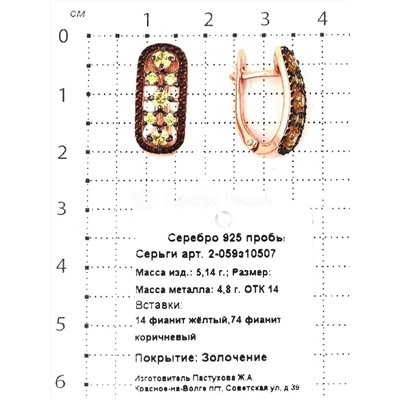 Кольцо из золочёного серебра с фианитами