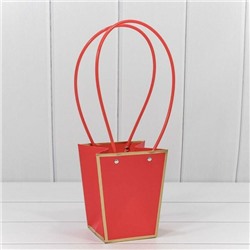Пакет подарочный ваза для цветов 15.5*13*9.5 см Красный 172G/1