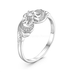 Кольцо женское из серебра с бриллиантом родированное К-3973арс110н