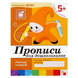 Набор рабочих тетрадей: математика, прописи, развитие речи, уроки грамоты. Старшая группа 5+