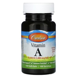 Carlson Vitamin A, 3,000 mcg RAE (10,000 IU), 100 Soft Gels