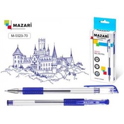Ручка гелевая "DENISE" 0.5мм синяя, с грипом M-5523-70 Mazari {Китай}