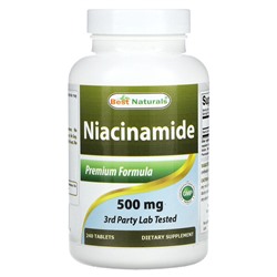 Best Naturals Niacinamide, 500 mg, 240  Tablets