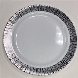 Тарелка пластиковая d-220 серебряный луч Compliment Shine ламинированная (6шт)  1/40