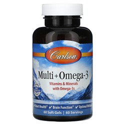 Carlson Multi + Omega-3, 60 Soft Gels