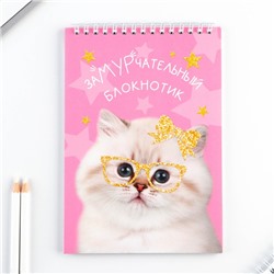 Блокнот А5, 40 л. Обложка картон. "Котик"