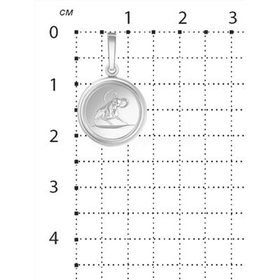 Подвеска из серебра родированная - Овен