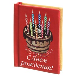 Мини-книжка магнит томик 47 "С днем рождения" (торт) 5х6см SH 555040