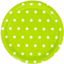 Тарелка бумажная Горошек светло-зеленая 23 см 6 шт 1502-3926