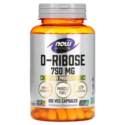 NOW Foods Sports, D-Ribose, 125 mg, 120 Veg Capsules