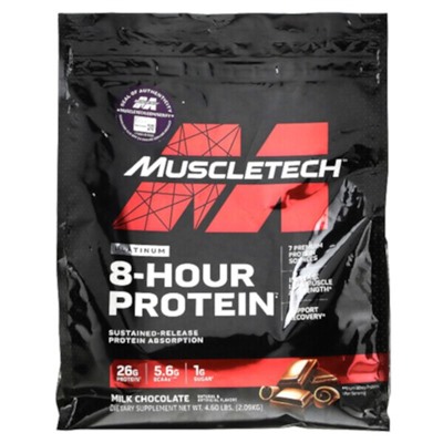Muscletech Platinum 8-Hour Protein, Milk Chocolate, 4.60 lbs (2.09 kg)
