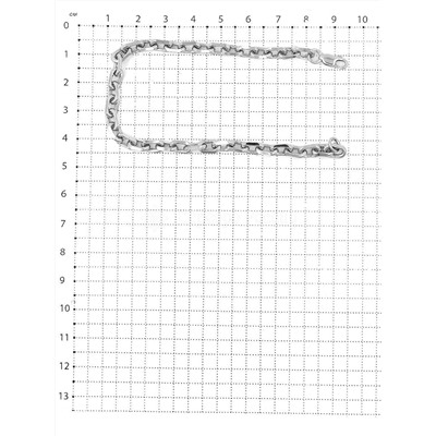 Браслет из серебра родированный - Якорный 22 см