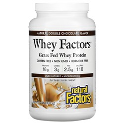 Natural Factors Whey Factors, Grass Fed Whey Protein, Natural Double Chocolate, 2 lb (907 g)