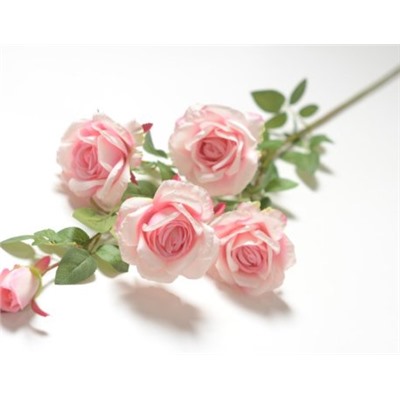 Искусственные цветы, Ветка розы 4 головы и 1 бутон (1010237)