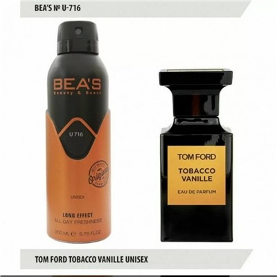 Дезодорант BEA'S 716 - Tom Ford Tobacco Vanille 200ml (U)