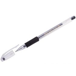 Ручка гелевая "Hi-Jell Grip" 0.5мм черная, грип HJR-500R Crown {Корея}