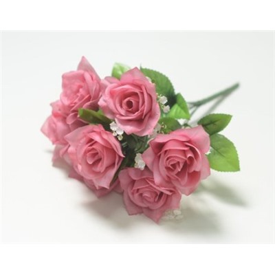 Искусственные цветы, Ветка в букете роза 7 голов (1010237)